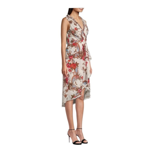 Kobi Halperin Carine Dress NWT XL Ivory Floral High-Low MSRP $598 - Picture 3 of 11